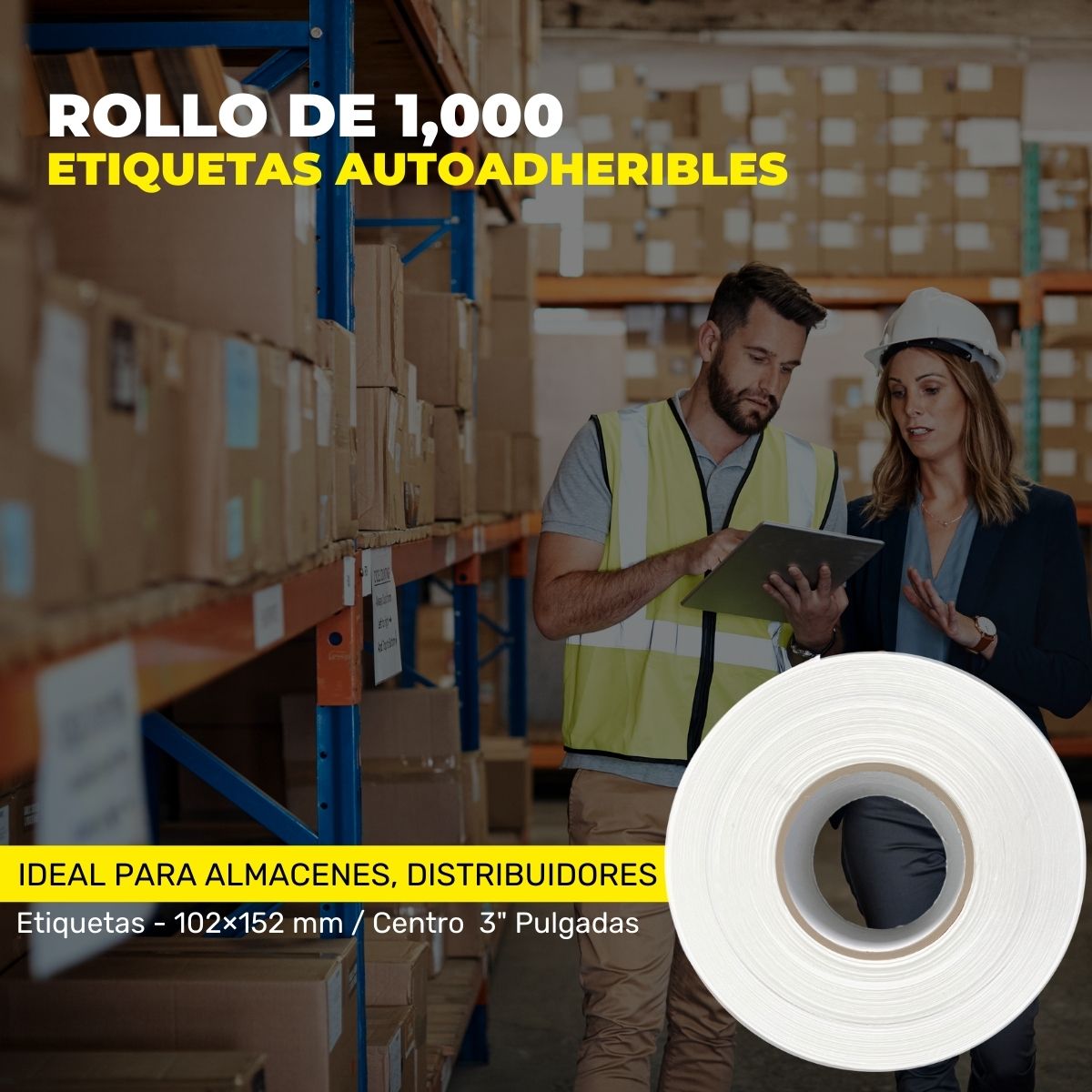 Rollo de etiquetas térmicas